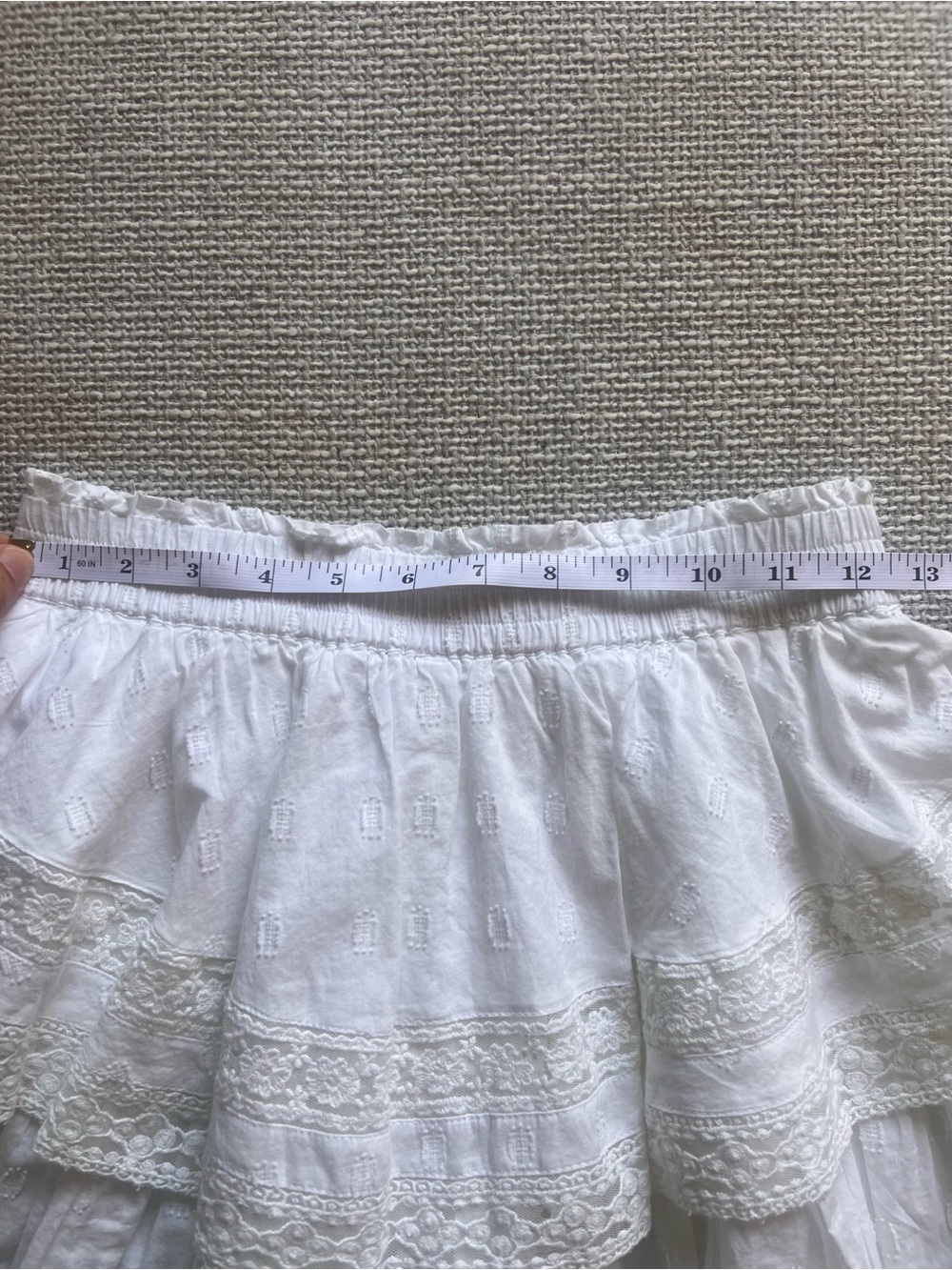 American Eagle Outfitters White Tiered Lace Skater Skirt (small) - Picture 5 of 9
